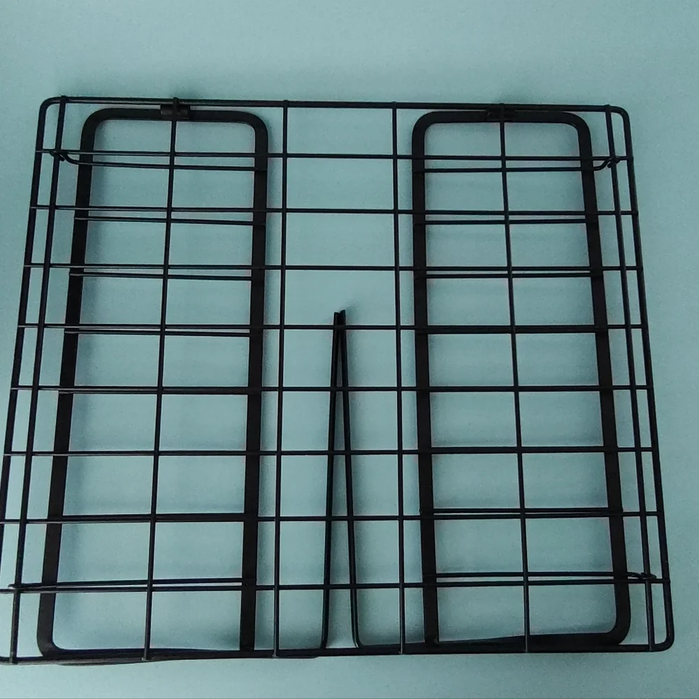 Under shelf storage organizer dark  brown and napkins holder  black 2pz